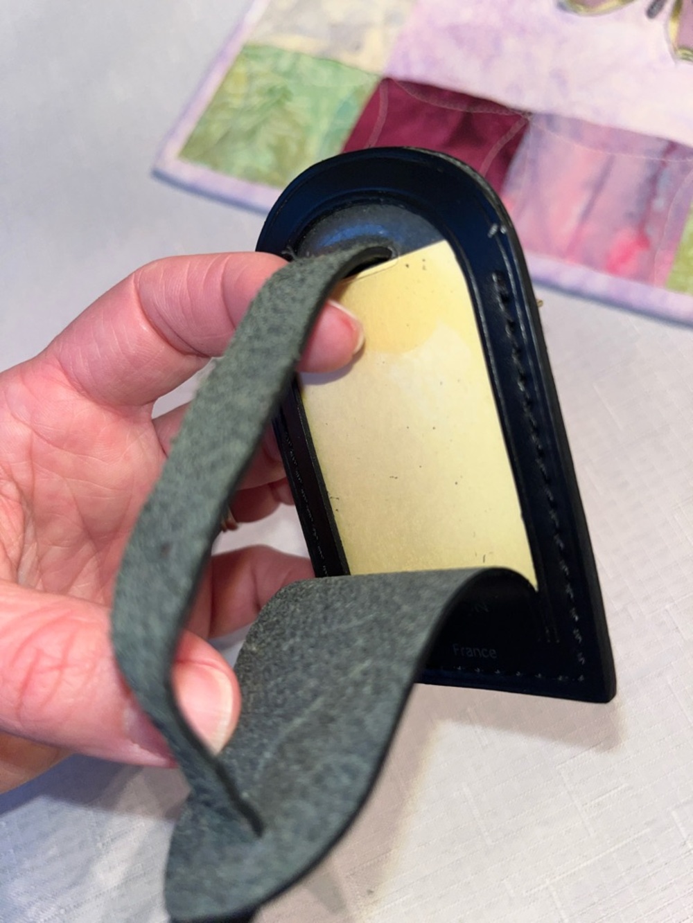 Louis Vuitton LV Black Calfskin Leather Luggage Tag - Brass Hardware WITH DUSTY - Picture 8 of 14